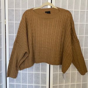 NWT Lumiere Brown Crop Sweater